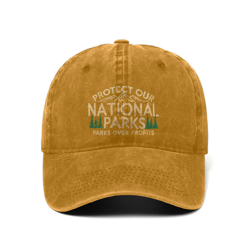 Gorra de béisbol ajustable "Protejamos nuestros parques nacionales, los parques por encima de las ganancias"
