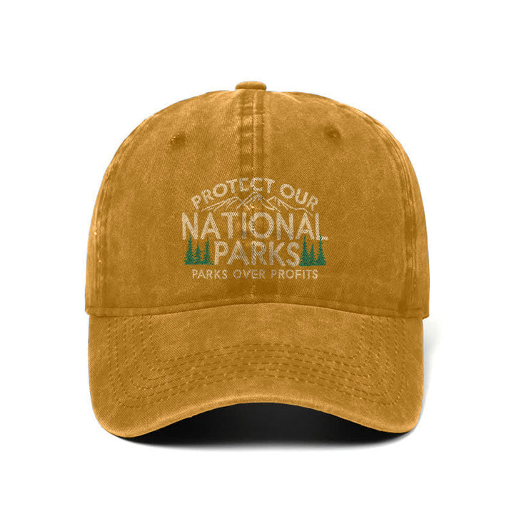 Gorra de béisbol ajustable "Protejamos nuestros parques nacionales, los parques por encima de las ganancias"