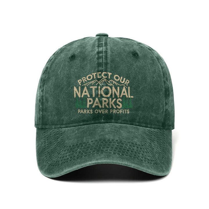 Gorra de béisbol ajustable "Protejamos nuestros parques nacionales, los parques por encima de las ganancias"
