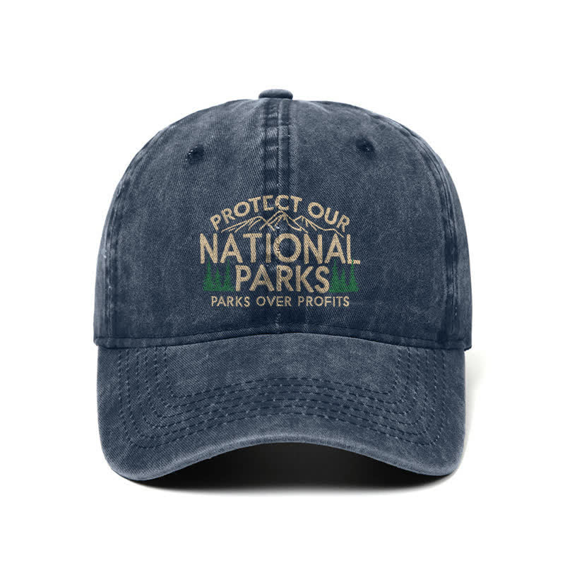 Gorra de béisbol ajustable "Protejamos nuestros parques nacionales, los parques por encima de las ganancias"
