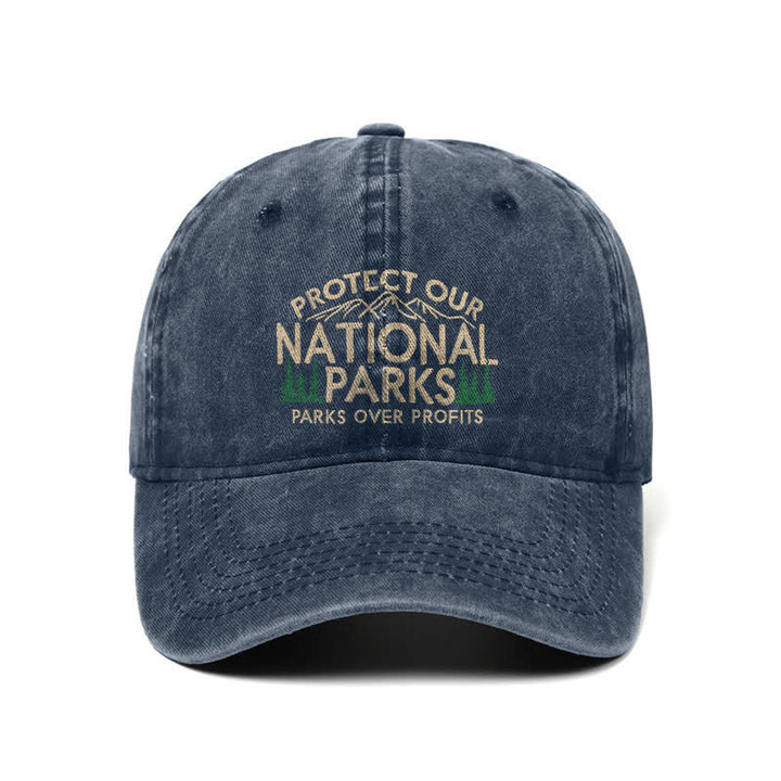 Gorra de béisbol ajustable "Protejamos nuestros parques nacionales, los parques por encima de las ganancias"