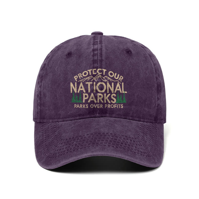 Gorra de béisbol ajustable "Protejamos nuestros parques nacionales, los parques por encima de las ganancias"