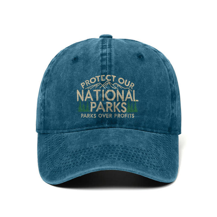 Gorra de béisbol ajustable "Protejamos nuestros parques nacionales, los parques por encima de las ganancias"