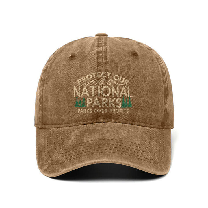 Gorra de béisbol ajustable "Protejamos nuestros parques nacionales, los parques por encima de las ganancias"