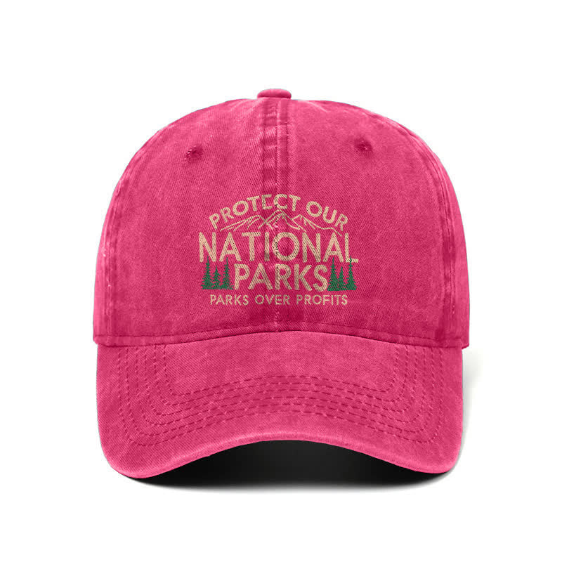 Gorra de béisbol ajustable "Protejamos nuestros parques nacionales, los parques por encima de las ganancias"