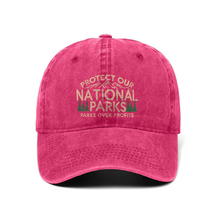 Gorra de béisbol ajustable "Protejamos nuestros parques nacionales, los parques por encima de las ganancias"