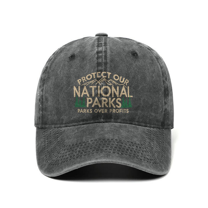 Gorra de béisbol ajustable "Protejamos nuestros parques nacionales, los parques por encima de las ganancias"