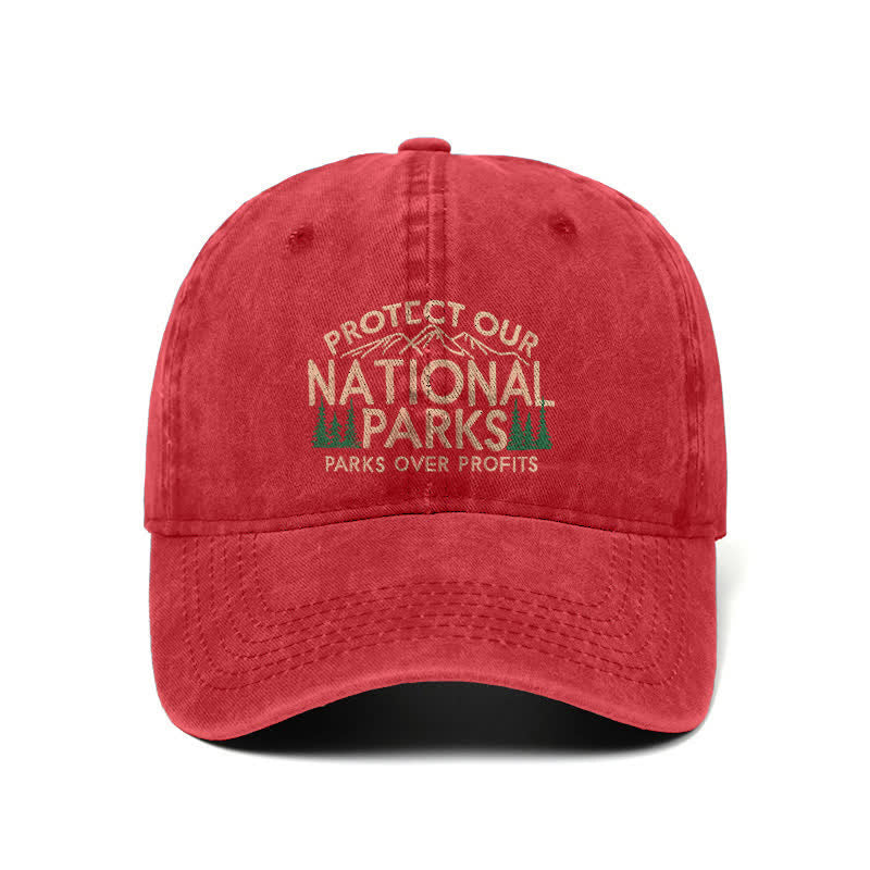 Gorra de béisbol ajustable "Protejamos nuestros parques nacionales, los parques por encima de las ganancias"