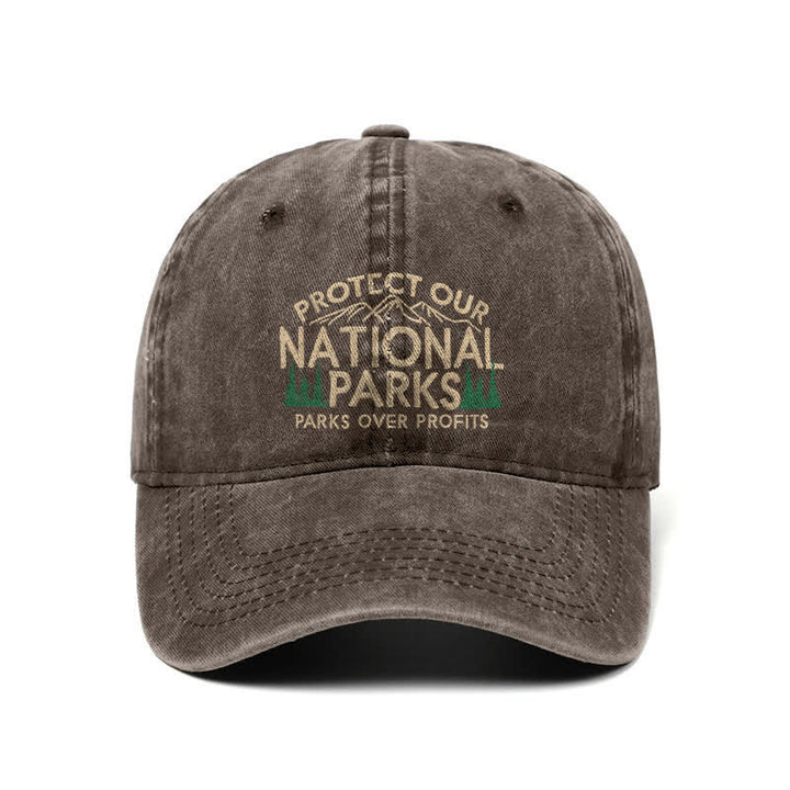 Gorra de béisbol ajustable "Protejamos nuestros parques nacionales, los parques por encima de las ganancias"