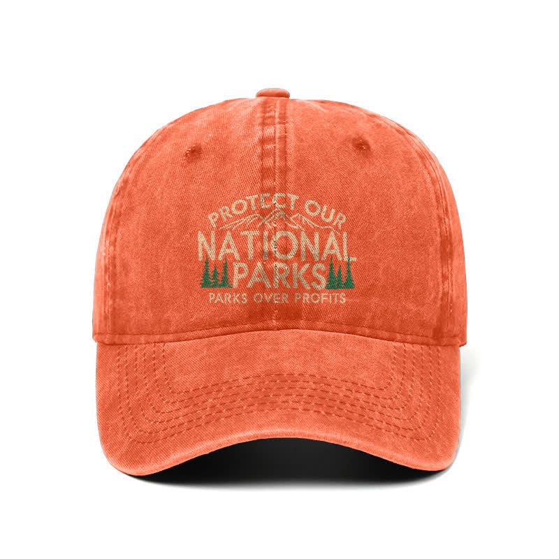 Gorra de béisbol ajustable "Protejamos nuestros parques nacionales, los parques por encima de las ganancias"