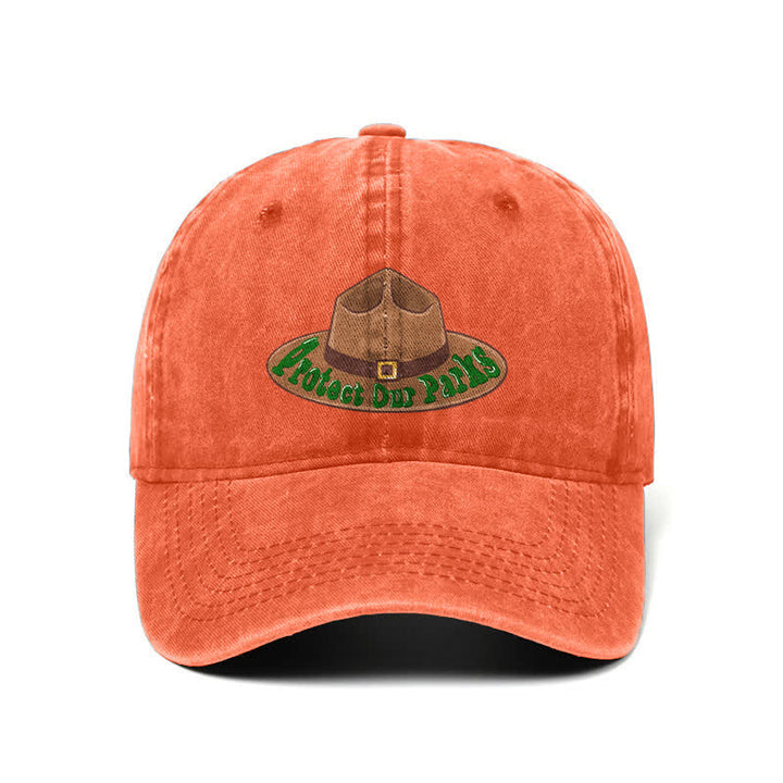 Sombrero de béisbol ajustable con estampado de vaquero "Protejamos nuestros parques"