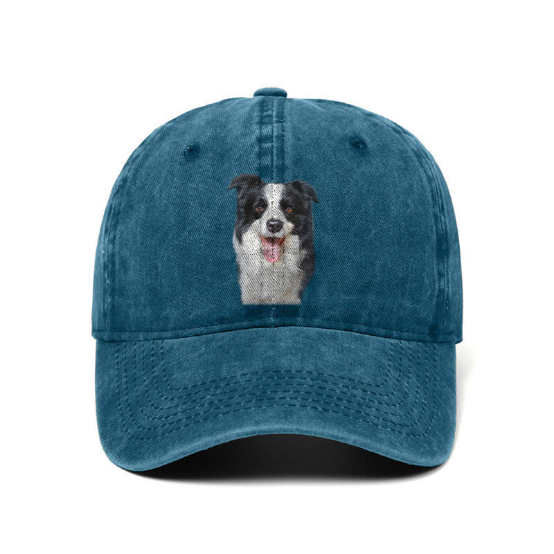Gorra de béisbol ajustable para amantes de los perros Border Collie negro