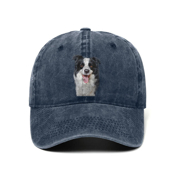 Gorra de béisbol ajustable para amantes de los perros Border Collie negro