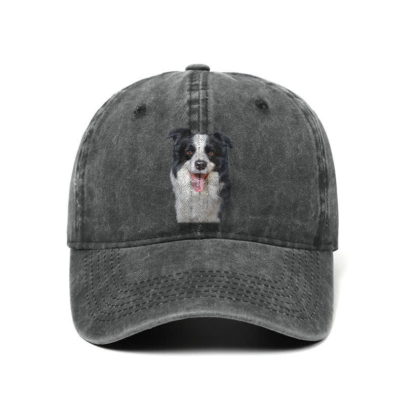 Gorra de béisbol ajustable para amantes de los perros Border Collie negro