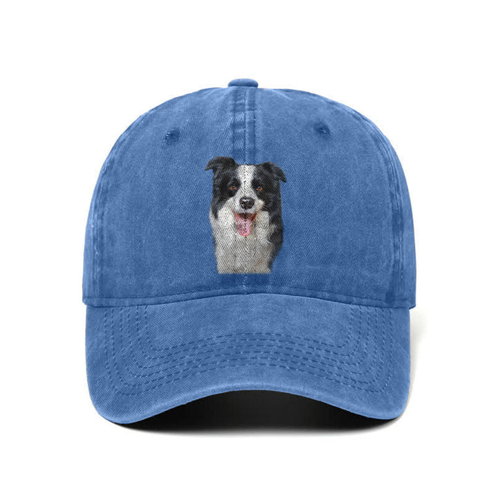 Gorra de béisbol ajustable para amantes de los perros Border Collie negro