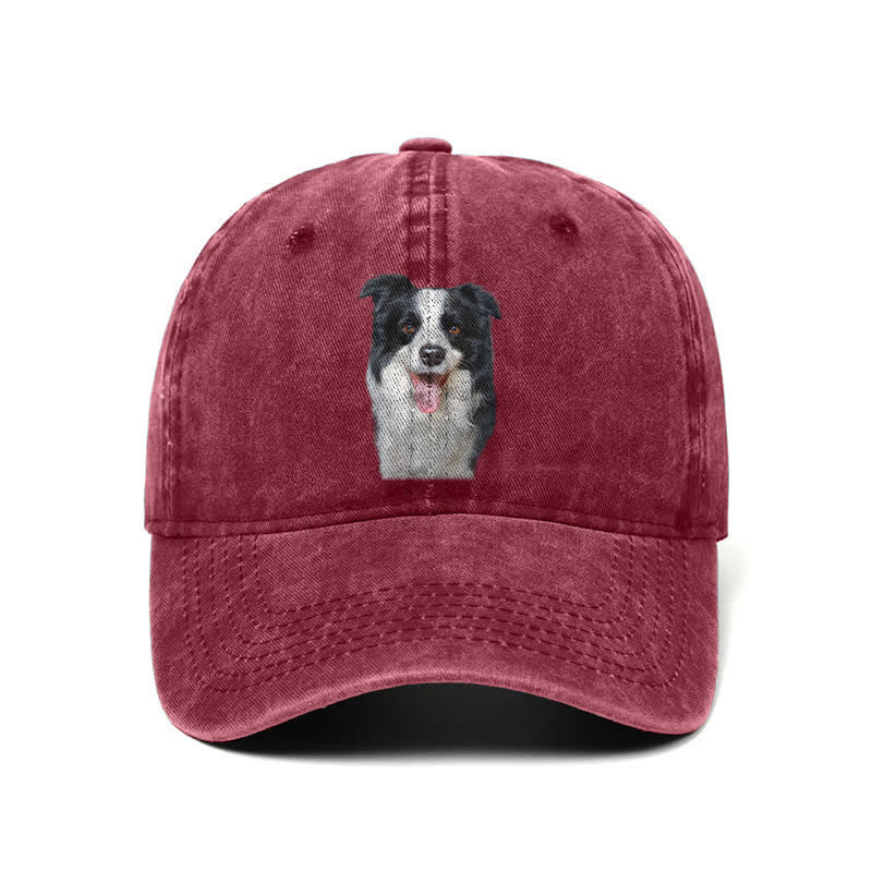 Gorra de béisbol ajustable para amantes de los perros Border Collie negro