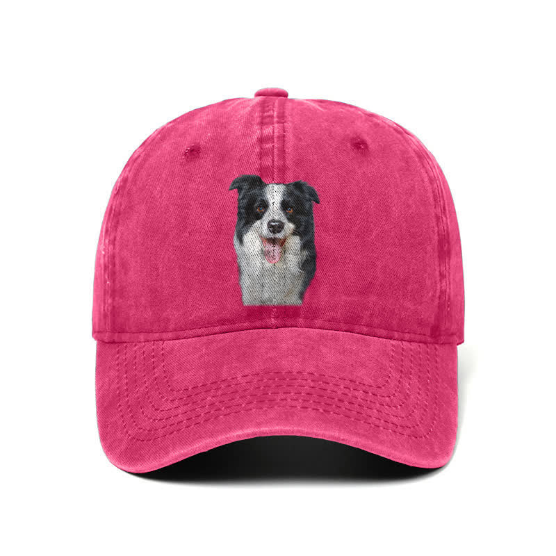 Gorra de béisbol ajustable para amantes de los perros Border Collie negro