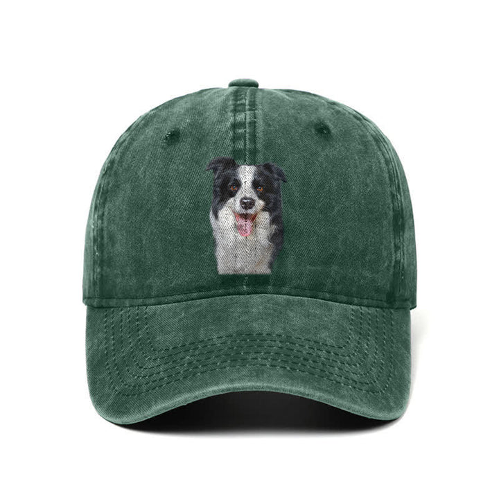 Gorra de béisbol ajustable para amantes de los perros Border Collie negro