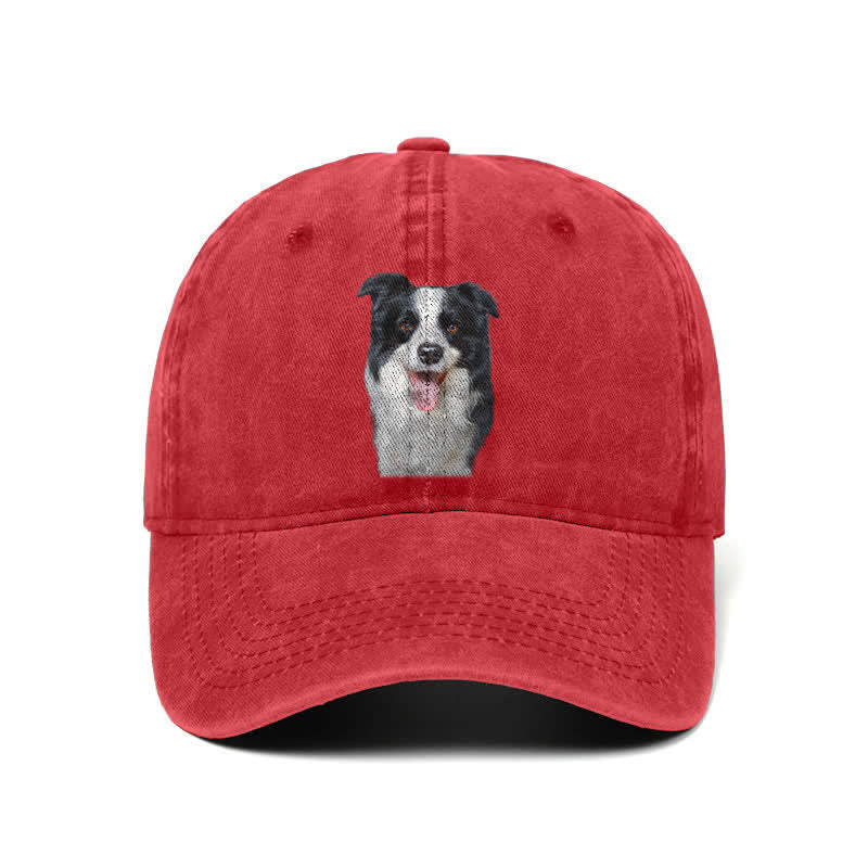 Gorra de béisbol ajustable para amantes de los perros Border Collie negro