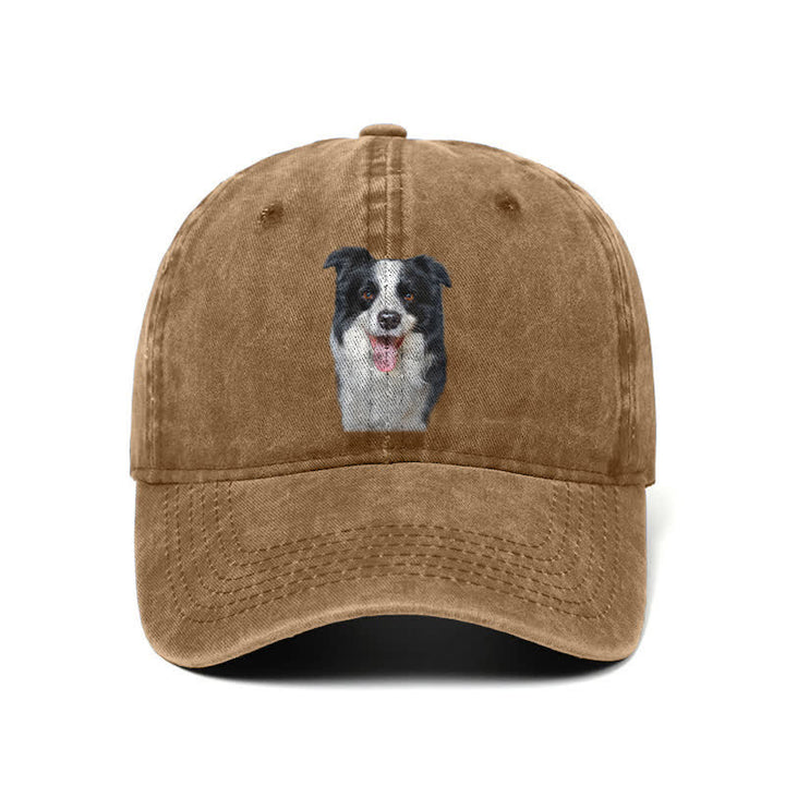 Gorra de béisbol ajustable para amantes de los perros Border Collie negro