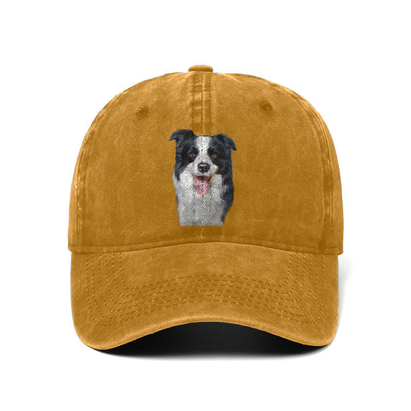 Gorra de béisbol ajustable para amantes de los perros Border Collie negro