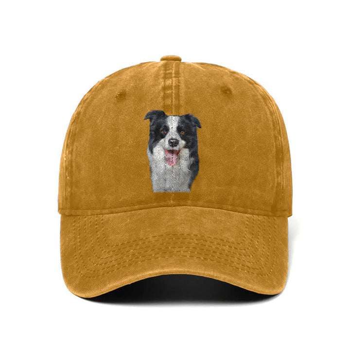 Gorra de béisbol ajustable para amantes de los perros Border Collie negro