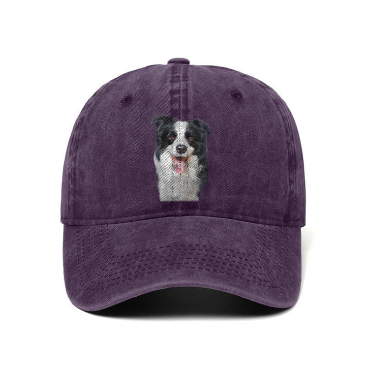 Gorra de béisbol ajustable para amantes de los perros Border Collie negro