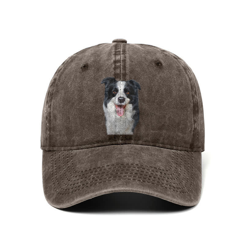 Gorra de béisbol ajustable para amantes de los perros Border Collie negro