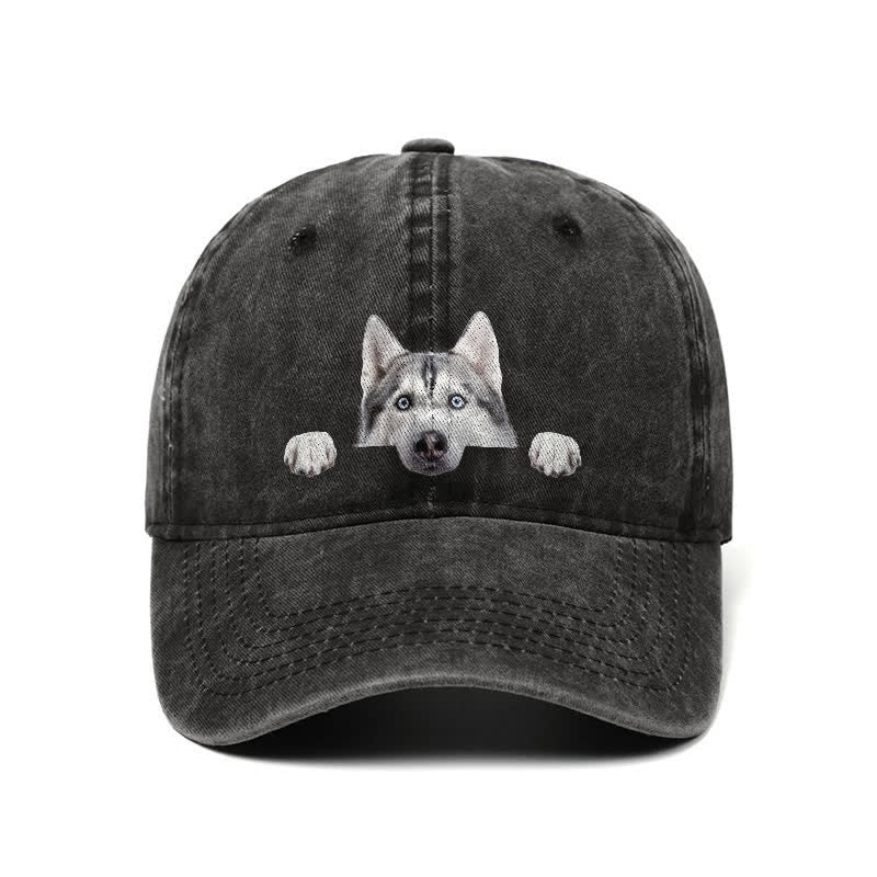 Gorra de béisbol ajustable para amantes de los perros husky