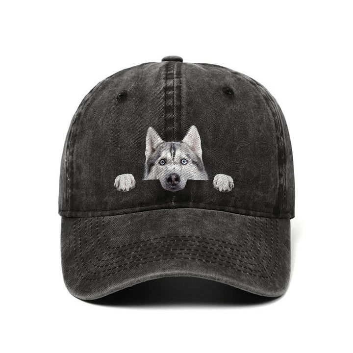 Gorra de béisbol ajustable para amantes de los perros husky