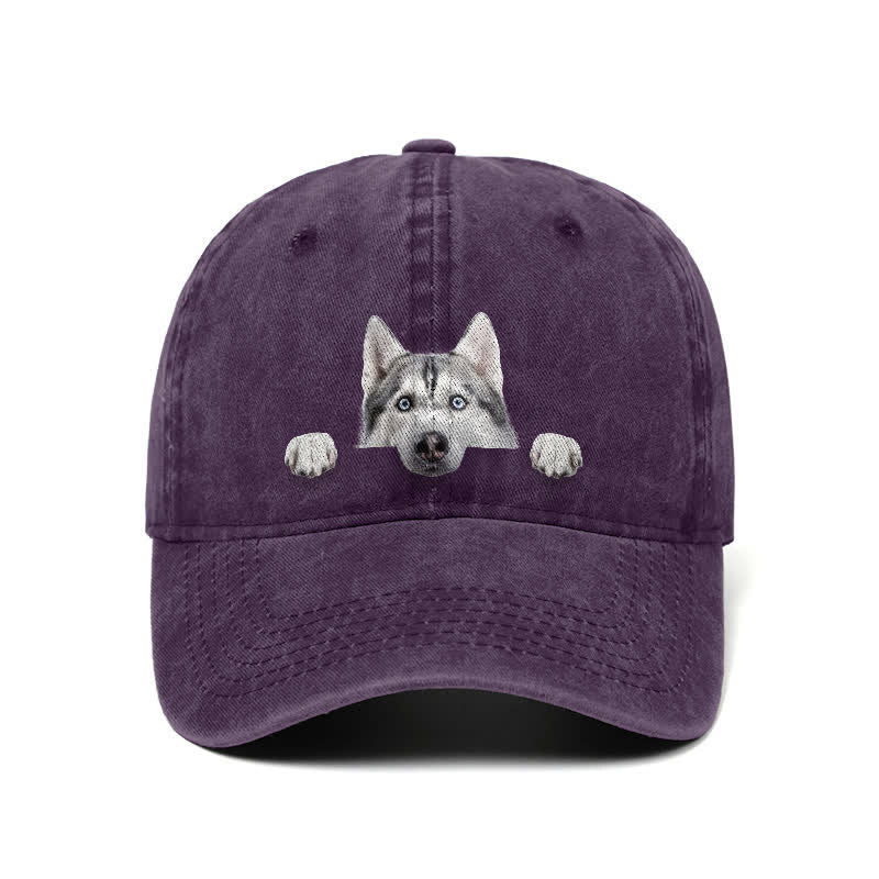 Gorra de béisbol ajustable para amantes de los perros husky