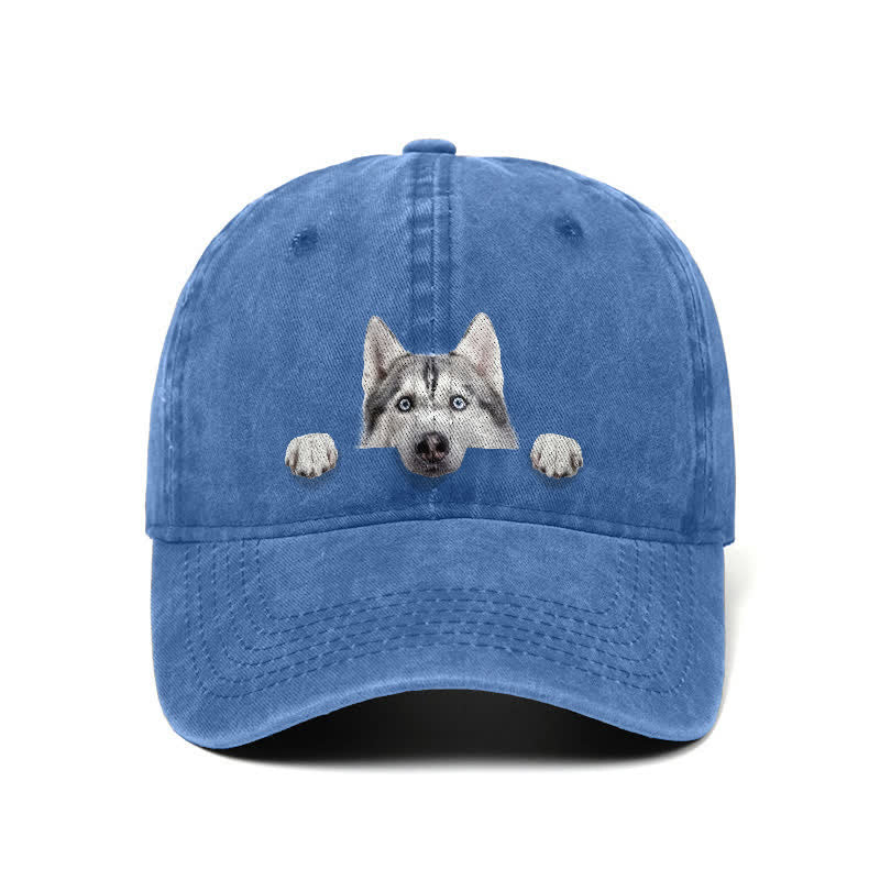 Gorra de béisbol ajustable para amantes de los perros husky