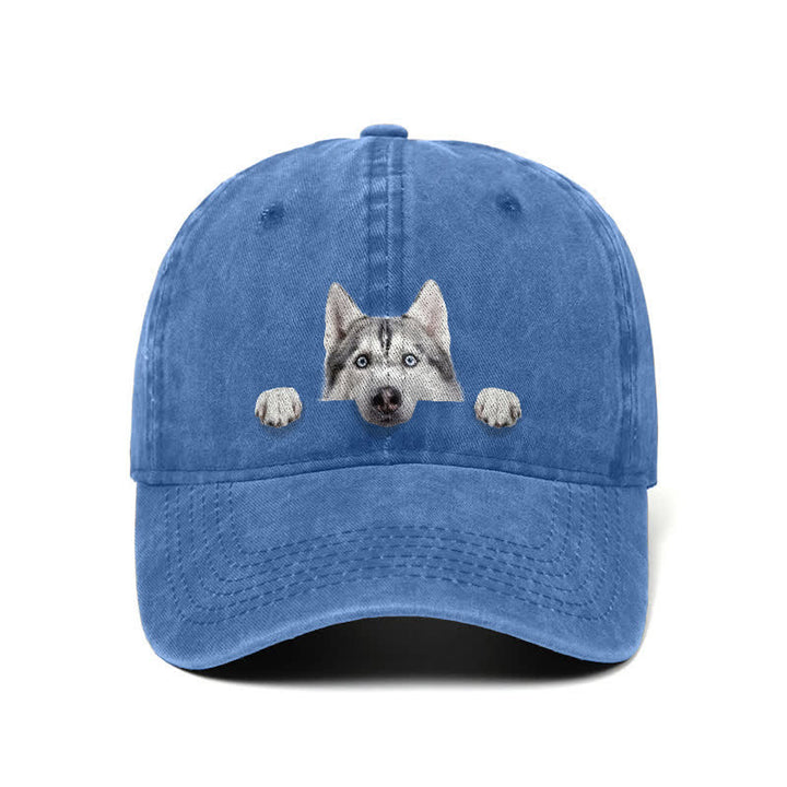 Gorra de béisbol ajustable para amantes de los perros husky