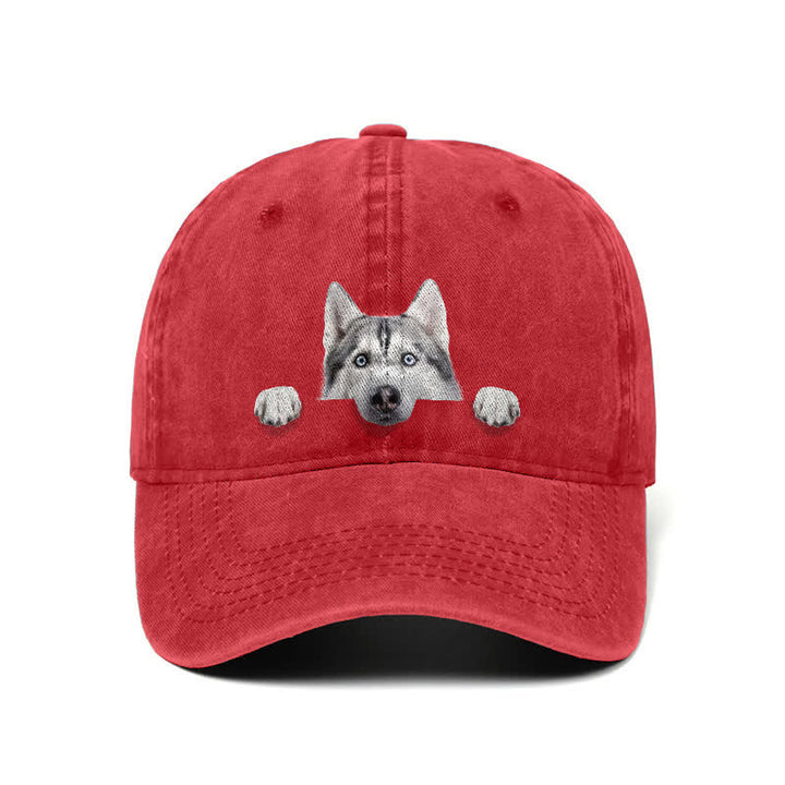 Gorra de béisbol ajustable para amantes de los perros husky