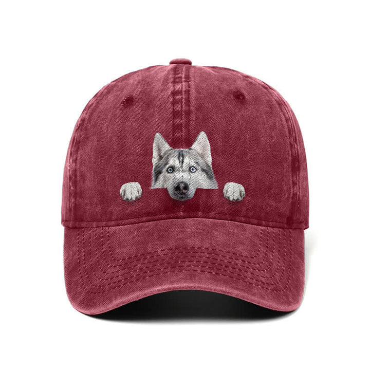 Gorra de béisbol ajustable para amantes de los perros husky