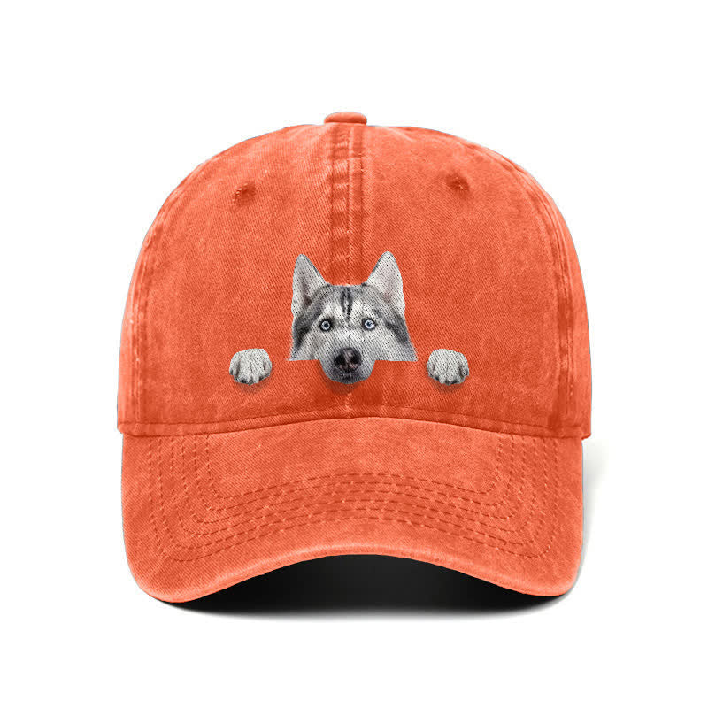 Gorra de béisbol ajustable para amantes de los perros husky