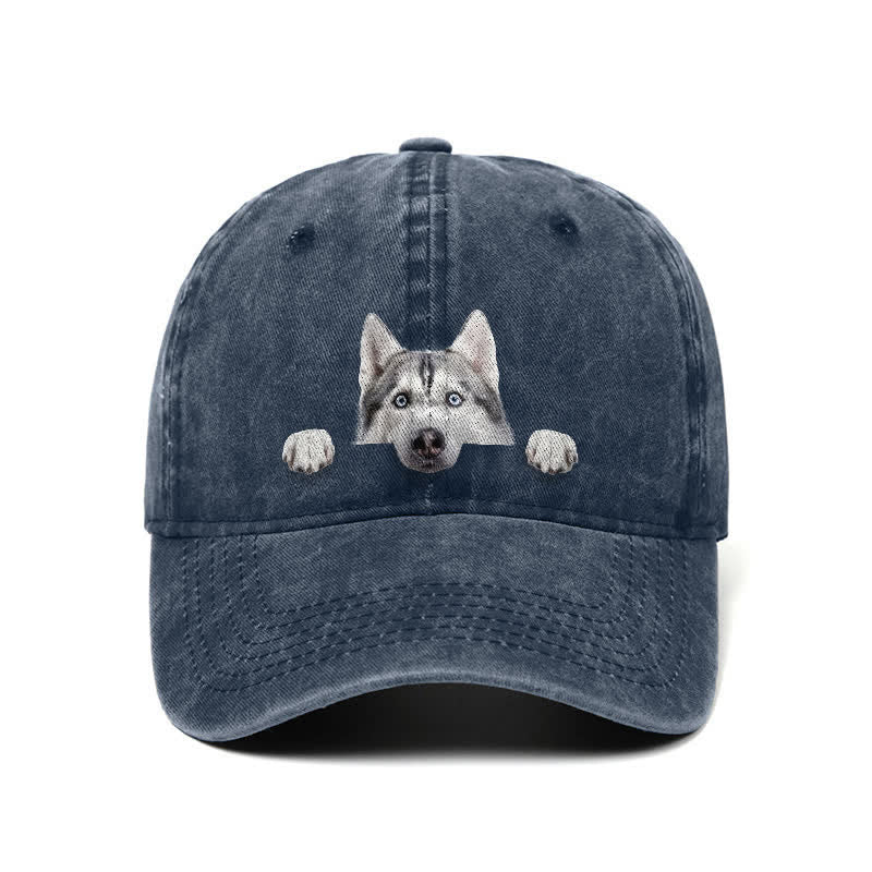 Gorra de béisbol ajustable para amantes de los perros husky