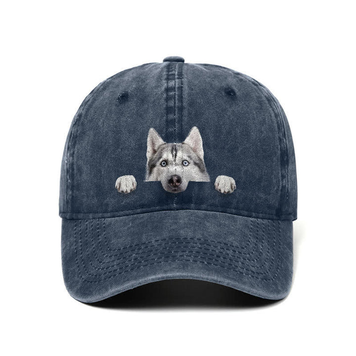 Gorra de béisbol ajustable para amantes de los perros husky