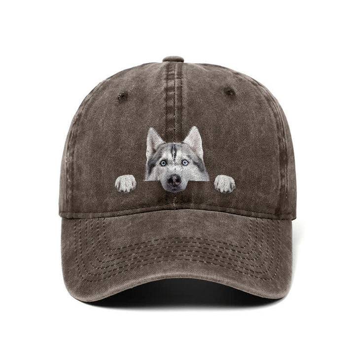 Gorra de béisbol ajustable para amantes de los perros husky