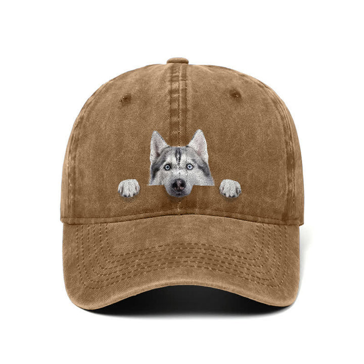 Gorra de béisbol ajustable para amantes de los perros husky
