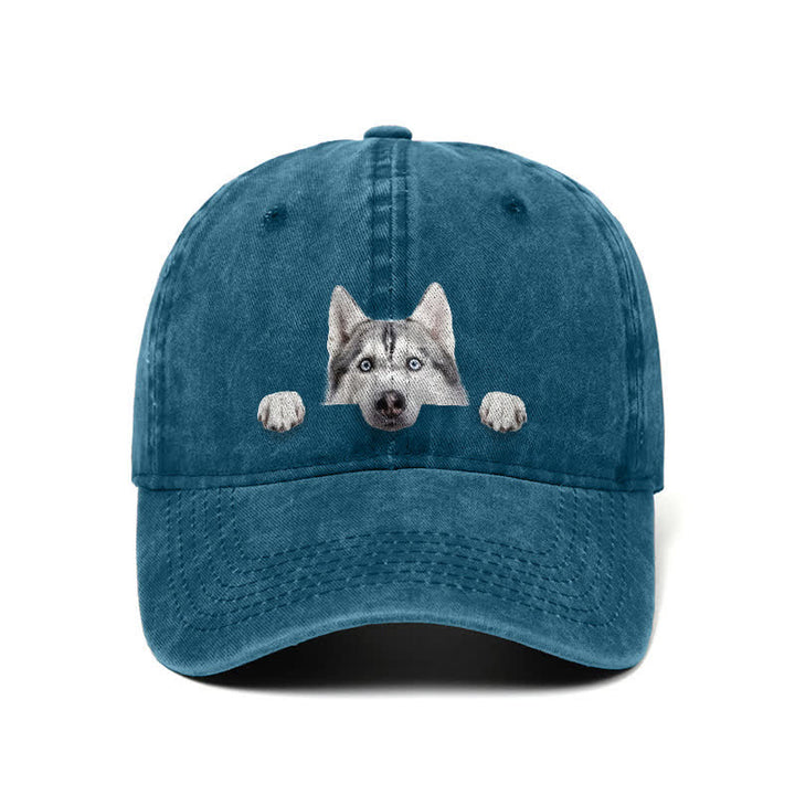 Gorra de béisbol ajustable para amantes de los perros husky