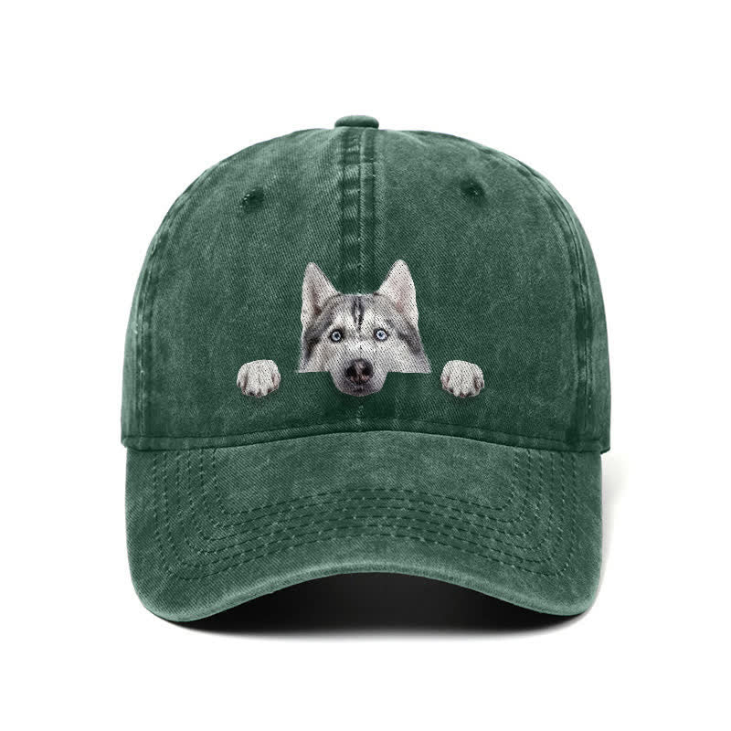 Gorra de béisbol ajustable para amantes de los perros husky