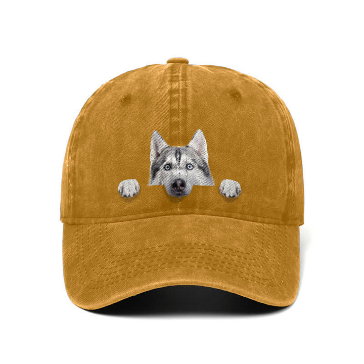 Gorra de béisbol ajustable para amantes de los perros husky