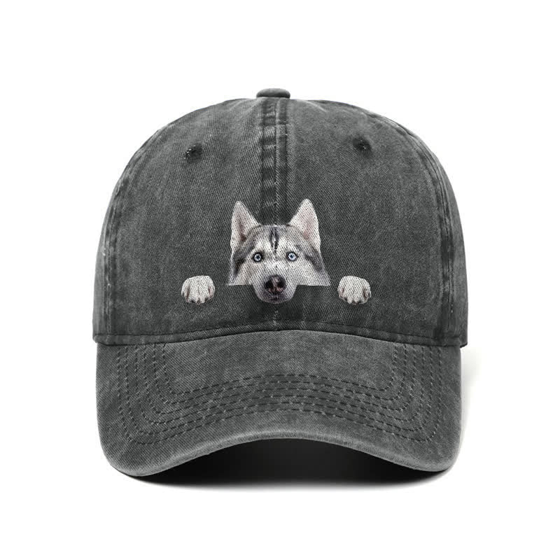Gorra de béisbol ajustable para amantes de los perros husky