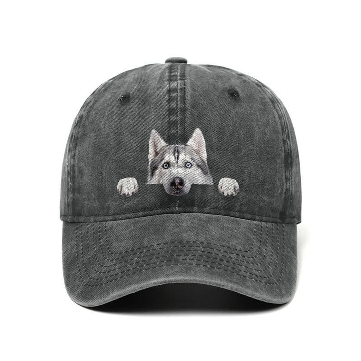 Gorra de béisbol ajustable para amantes de los perros husky