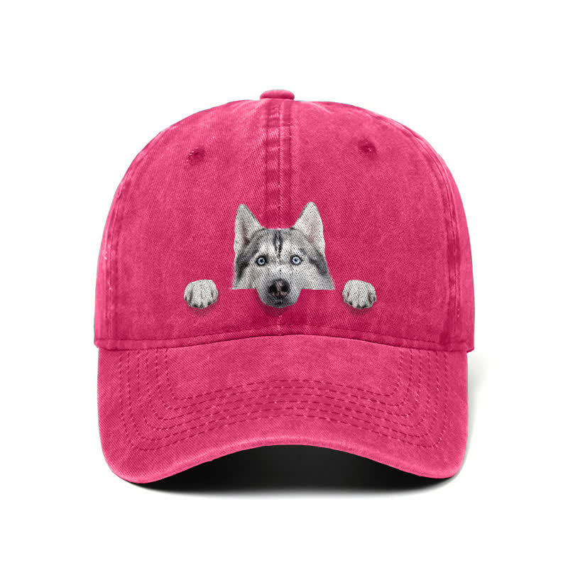Gorra de béisbol ajustable para amantes de los perros husky