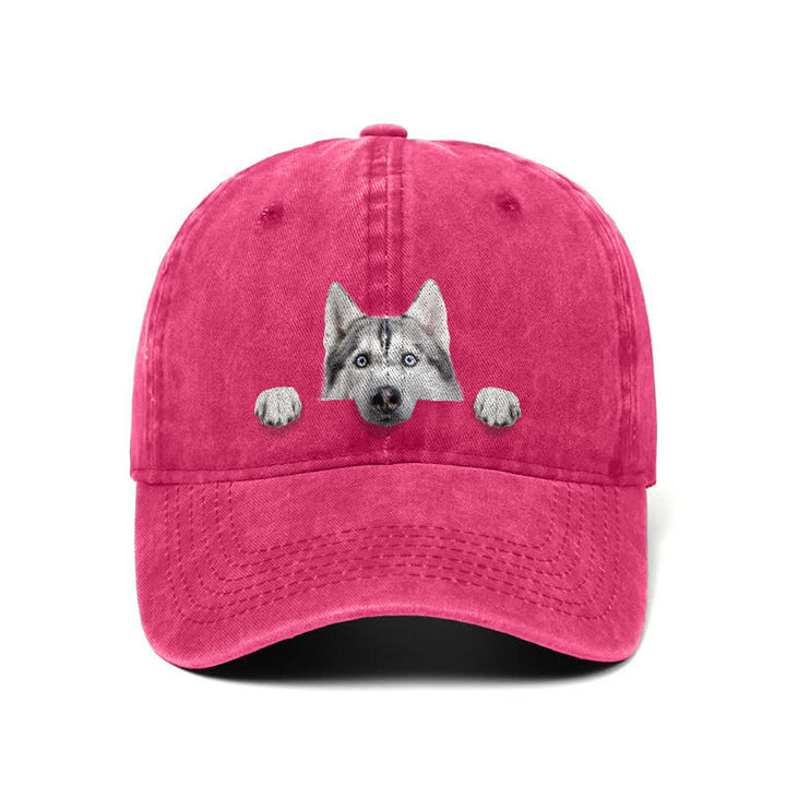 Gorra de béisbol ajustable para amantes de los perros husky