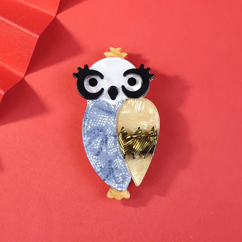 Lindo broche de acrílico hecho a mano con forma de búho azul - Azul cielo - image 1
