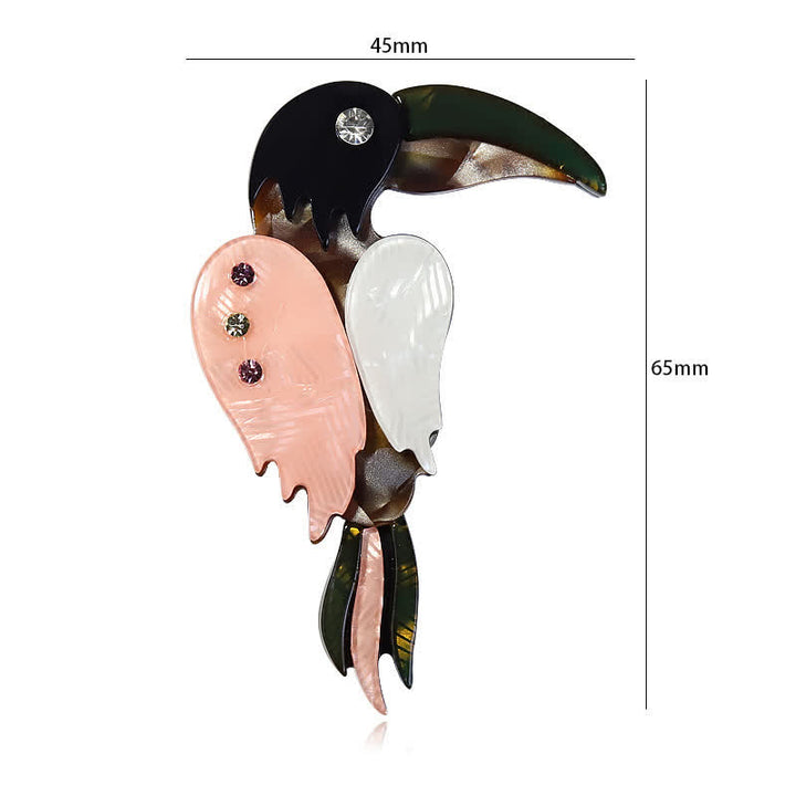 Broche de acrílico hecho a mano con forma de pájaro carpintero de dibujos animados - image 6