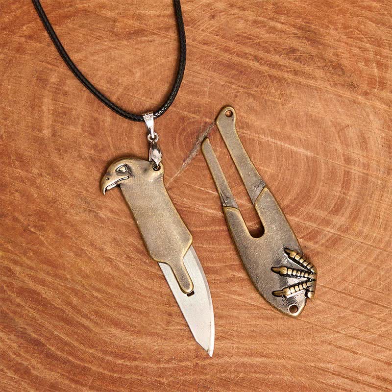 Collar con colgante multifunción y cuchillo oculto de Liberal Hawk